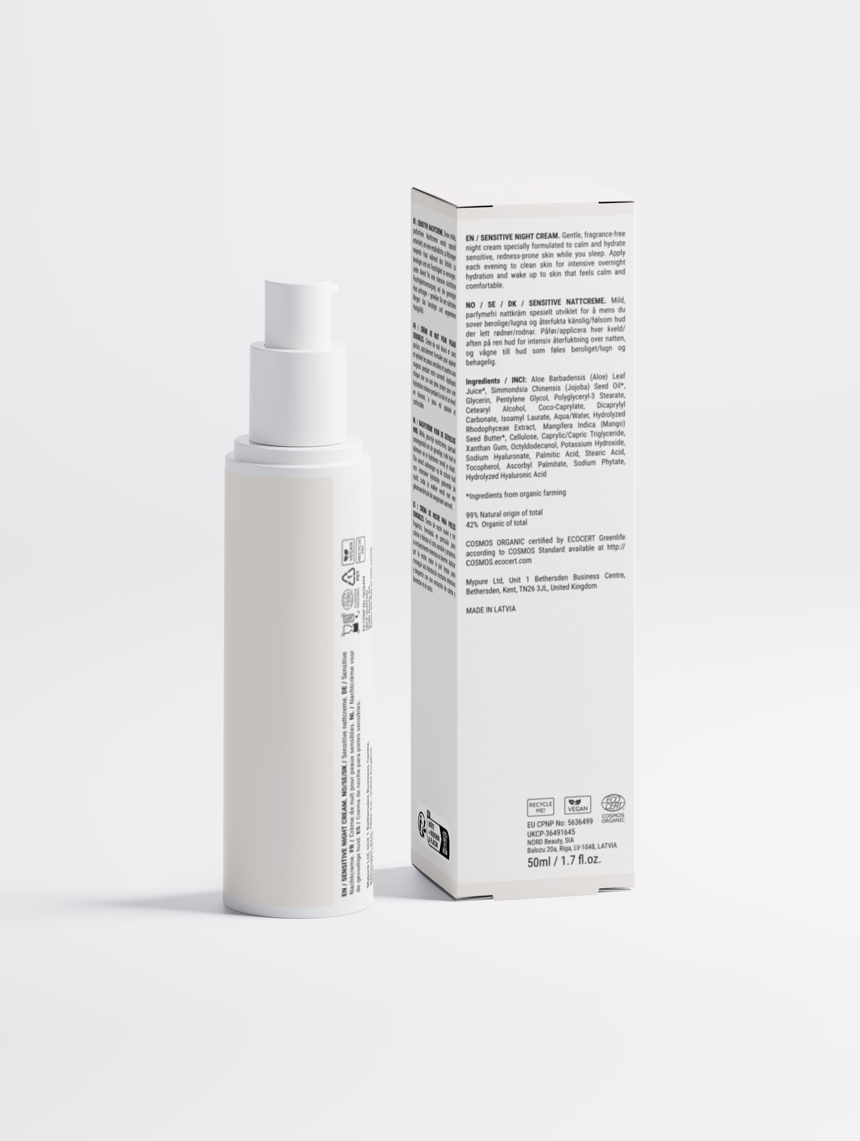 Sensitive Skin Overnight Cream, Fragrance-Free