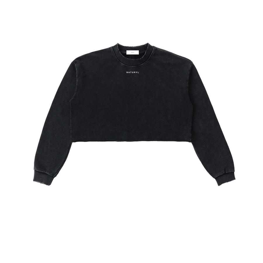 Raw Edge Cropped Sweatshirt
