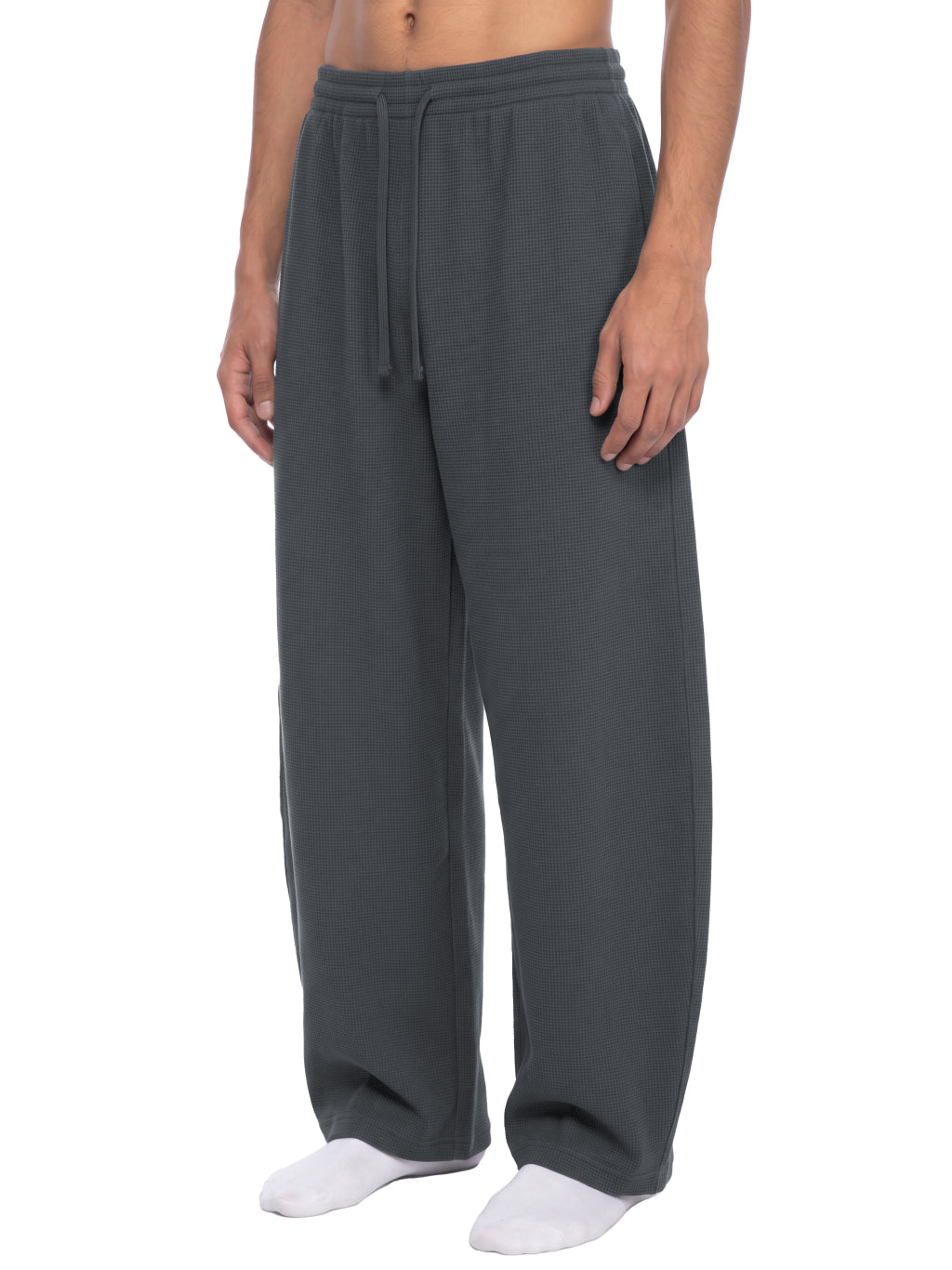 Unisex Waffle Barrel Leg Pants